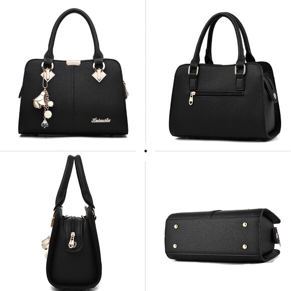 Leather Ladies Shoulder Crossbody Bag with Multiple Pockets and Elegant Design - Picture 6 of 6